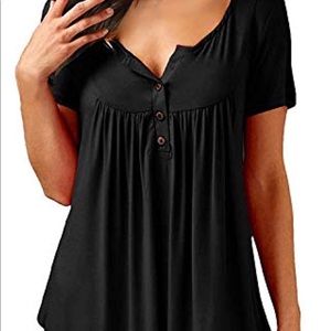 Black Button up front top